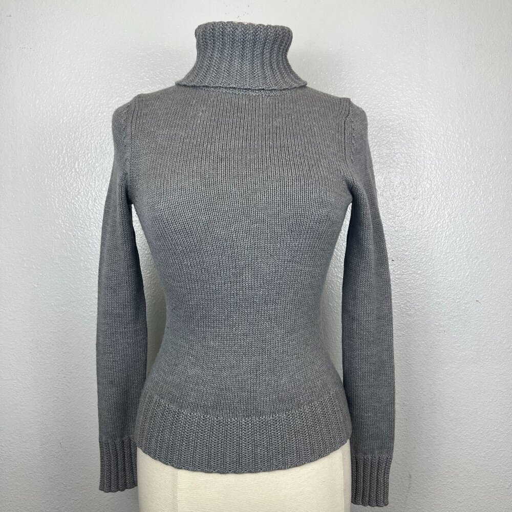 Theory Women's Grey Wool Blend Turtleneck Sweater Size S